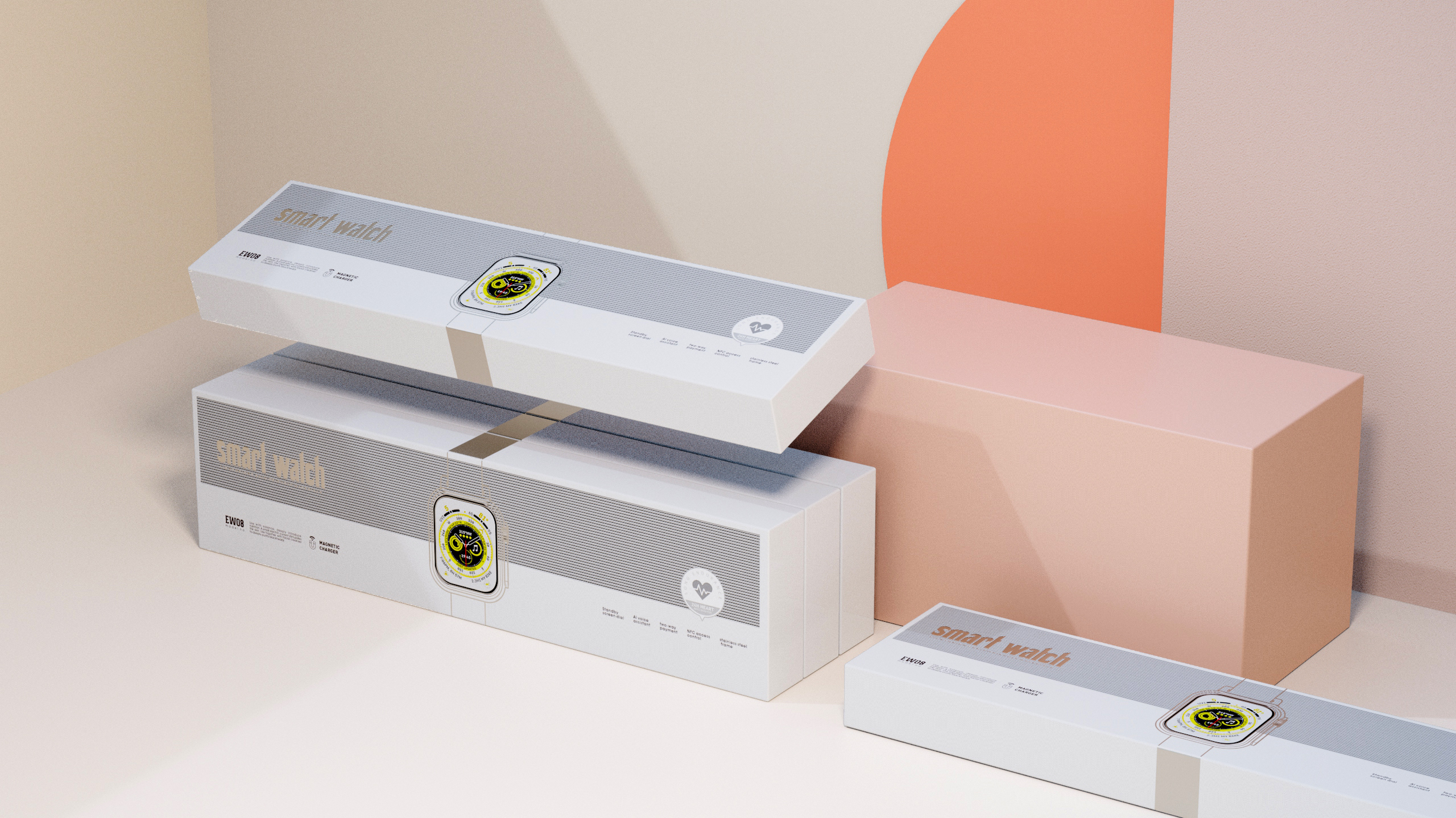 Intelligent Watch，packing design，Brand design，3C digital，Consumer electronics，Digital Packaging Design，Packaging image planning，Product packaging，