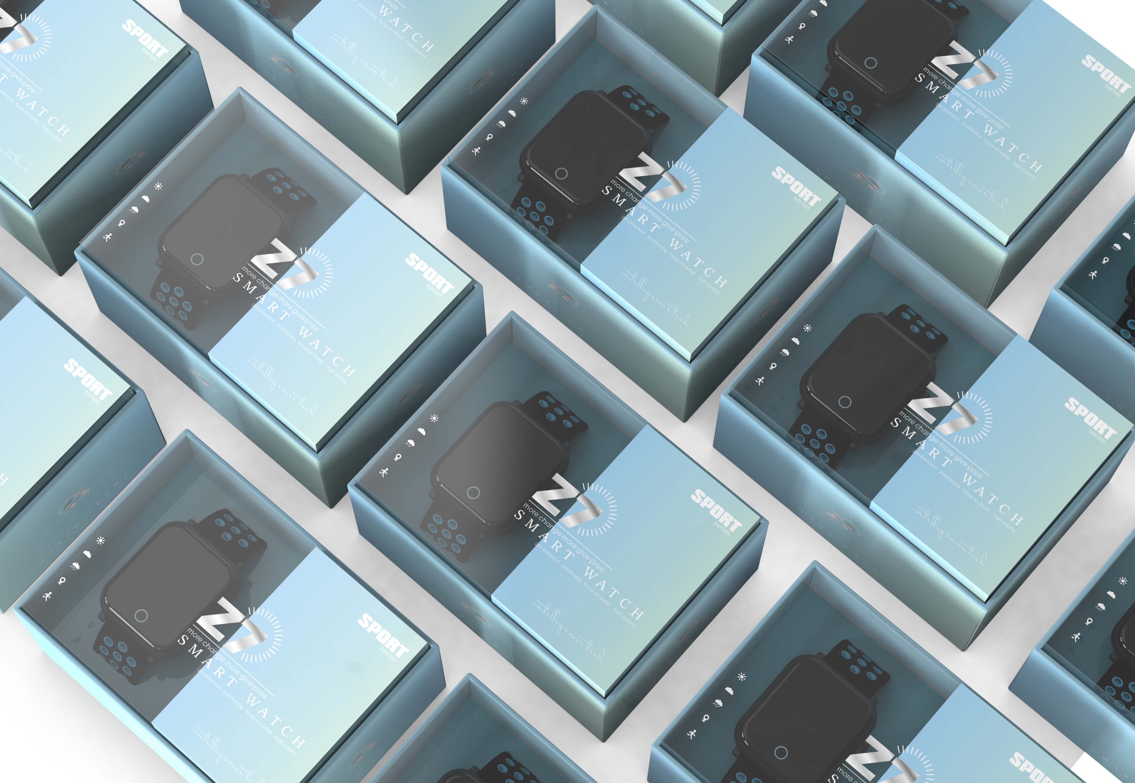 Intelligent Watch，packing design，Brand design，3C digital，Consumer electronics，Digital Packaging Design，Packaging image planning，Product packaging，