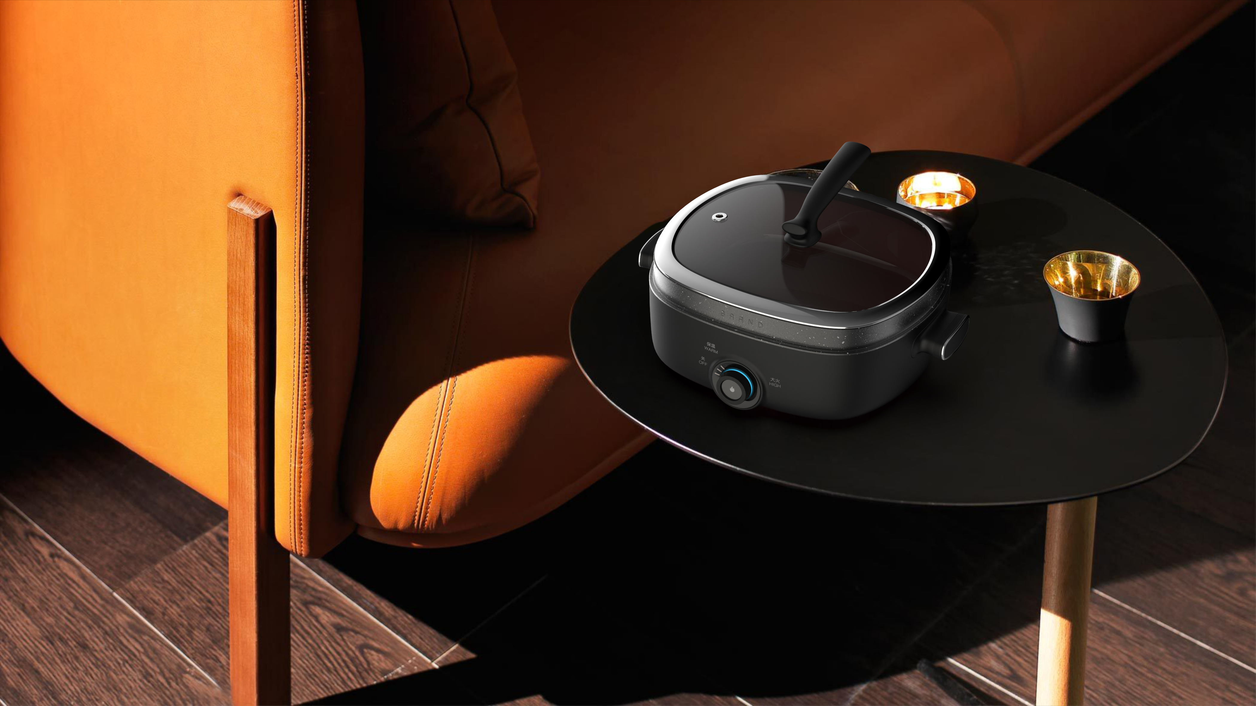 household electrical appliances，Kitchen supplies，Electric Hot pot，Electromagnetic furnace，industrial design，product design，