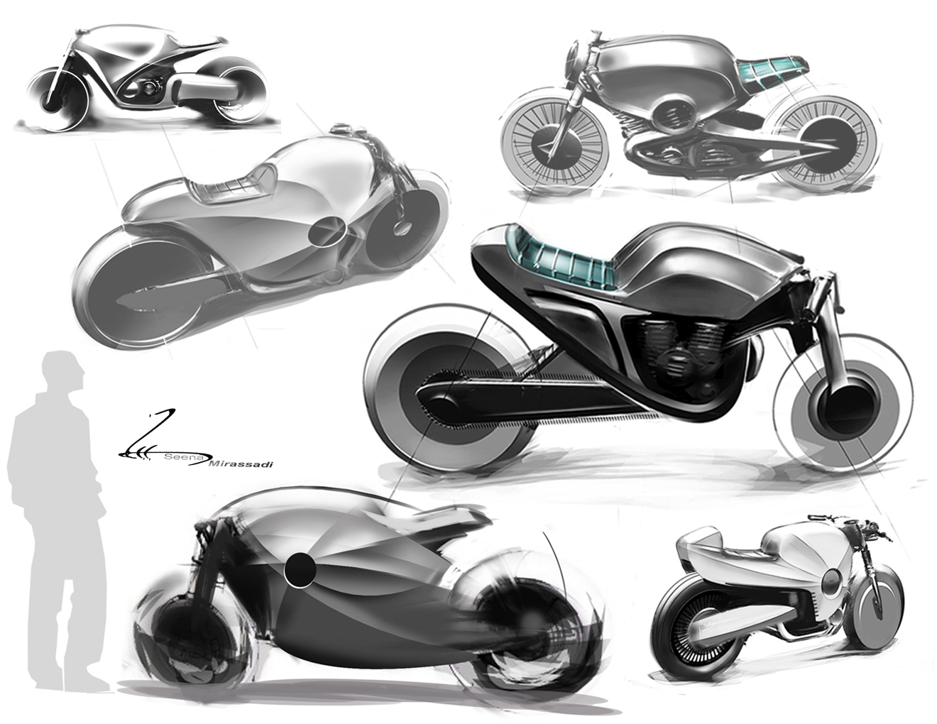 motorcycle，Motorcycles，sketch，Hand drawn，