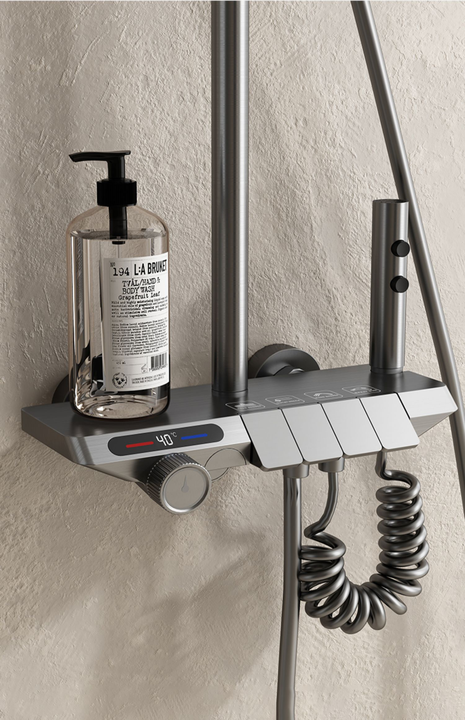 Piano shower，Digital display，four functions，