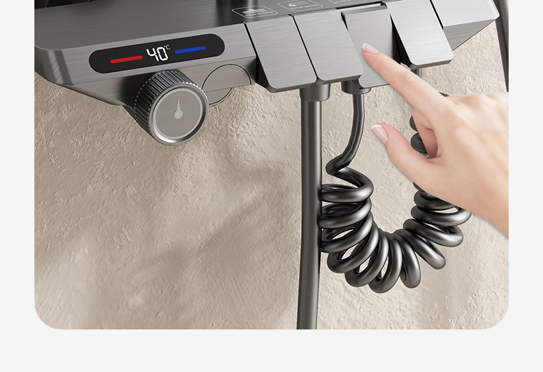 Piano shower，Digital display，four functions，