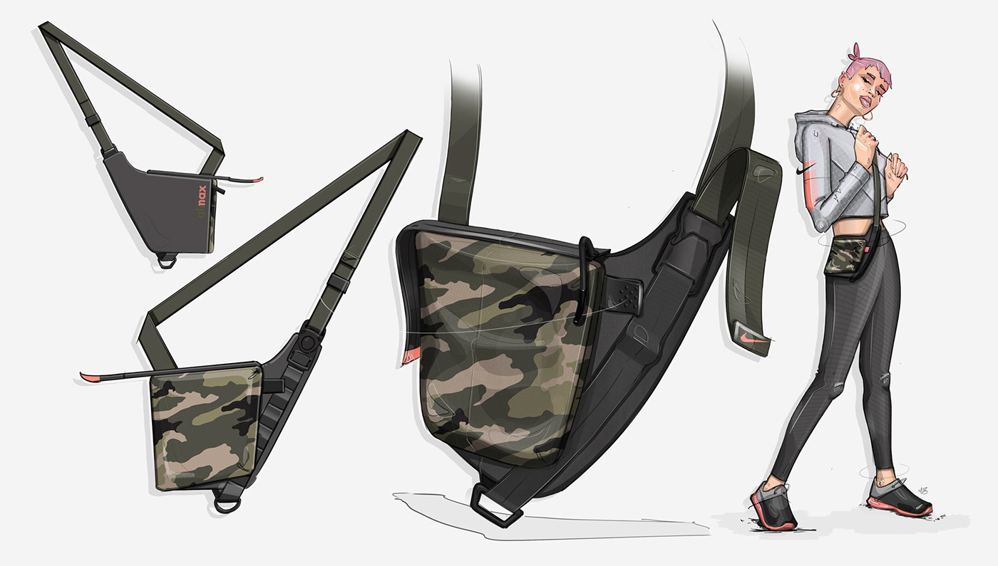 Nike，Bag design，camouflage，Accessory design，