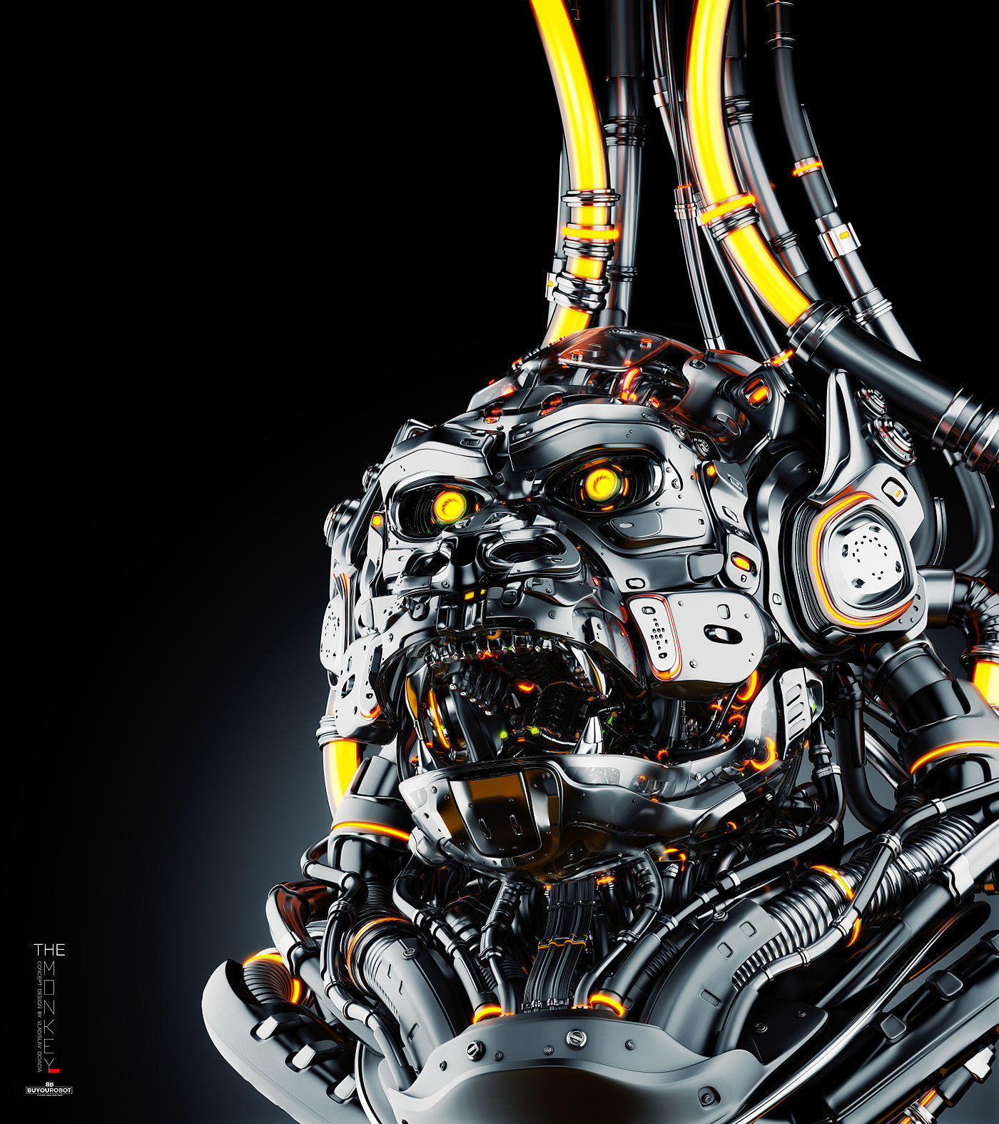 animal，Futurist，gorilla，Metal，robot，science fiction，NFT，
