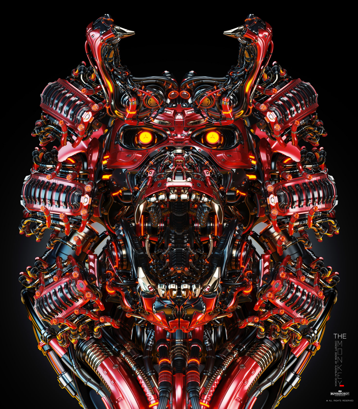 animal，Futurist，gorilla，Metal，robot，science fiction，NFT，