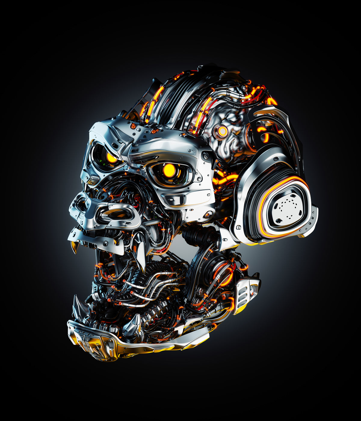 animal，Futurist，gorilla，Metal，robot，science fiction，NFT，