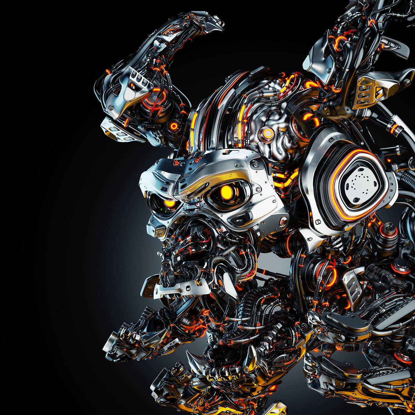 animal，Futurist，gorilla，Metal，robot，science fiction，NFT，