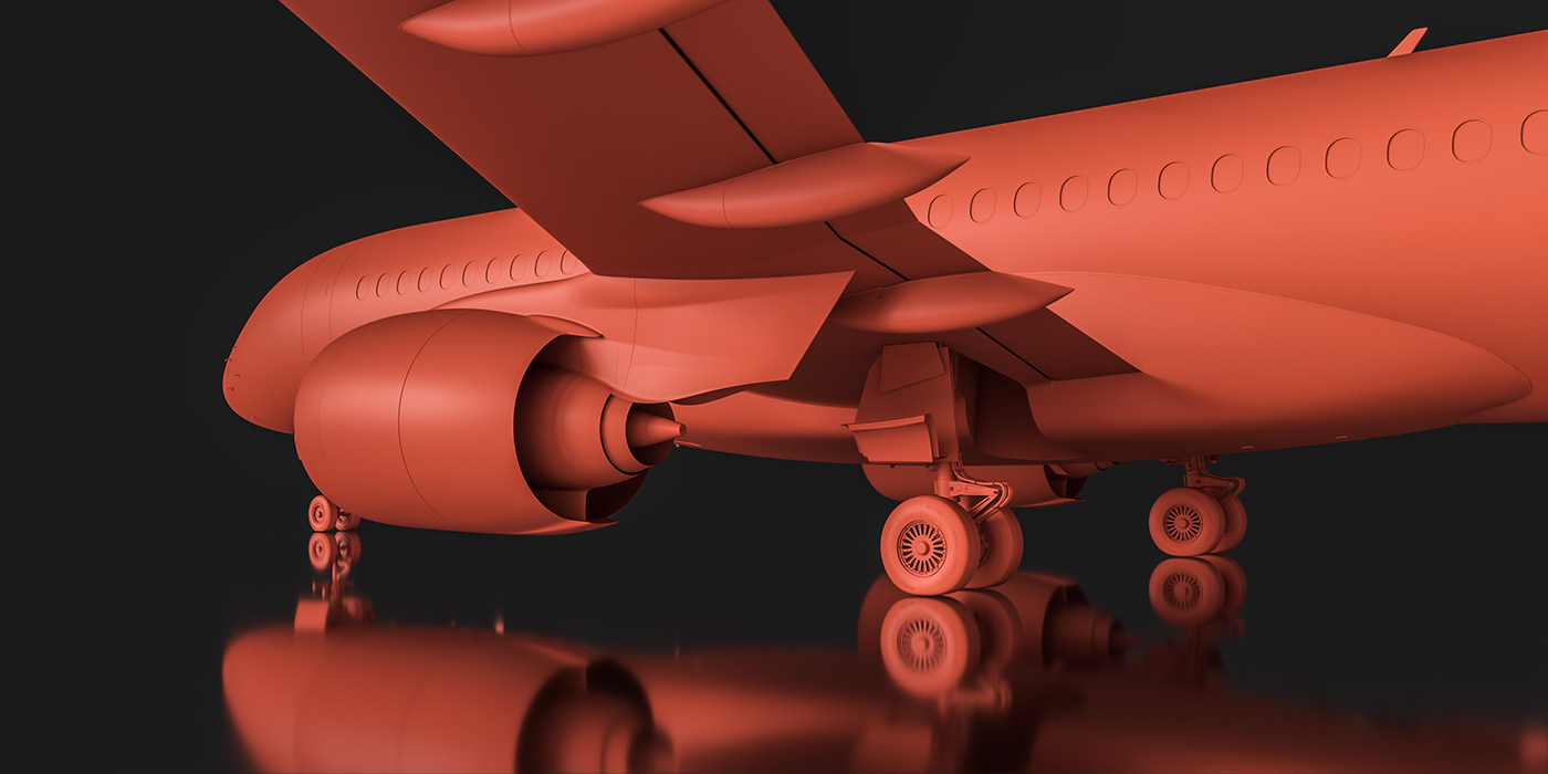 3D model，Aircraft，Appearance design，Airbus A220-300，