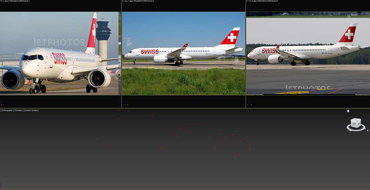 3D model，Aircraft，Appearance design，Airbus A220-300，