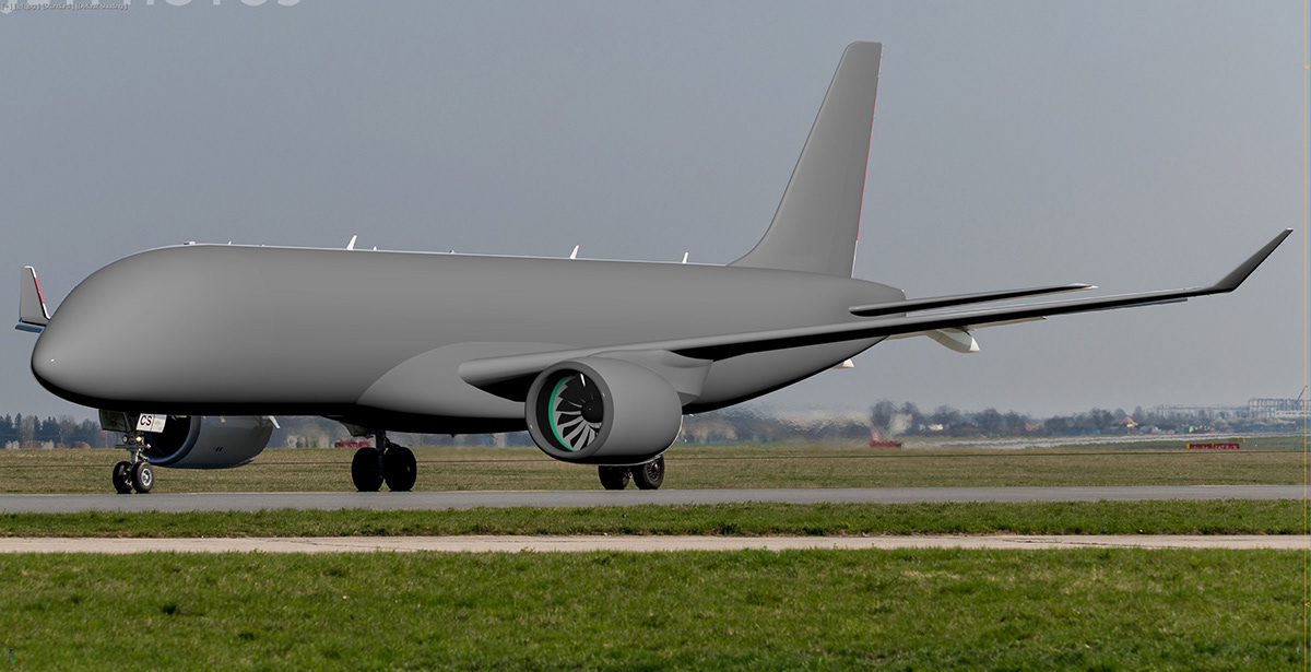 3D model，Aircraft，Appearance design，Airbus A220-300，