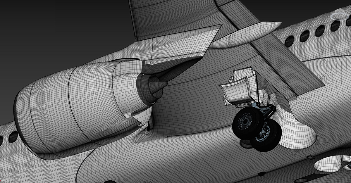 3D model，Aircraft，Appearance design，Airbus A220-300，