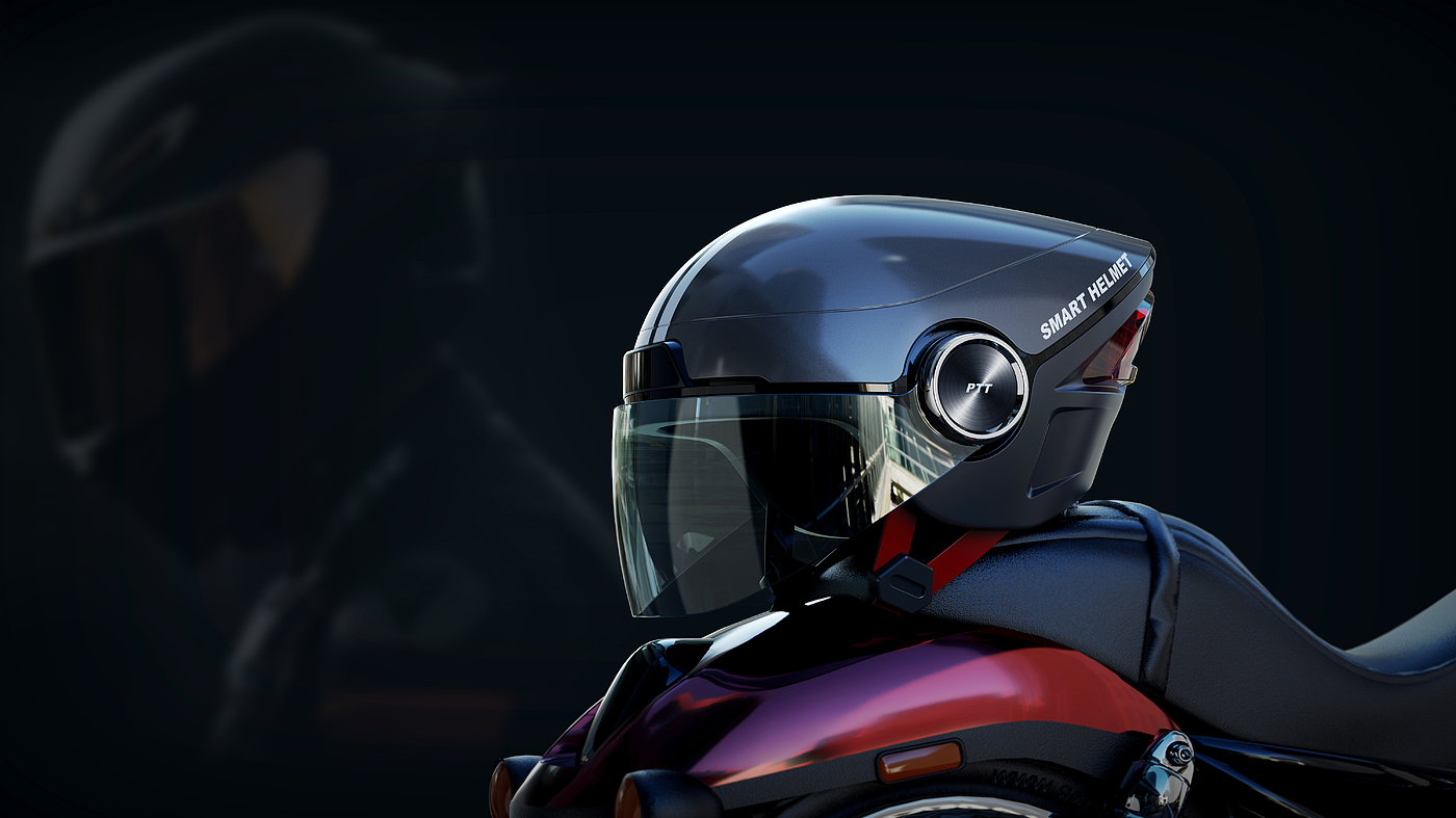 Intelligent riding helmet-humpback whale industrial design，