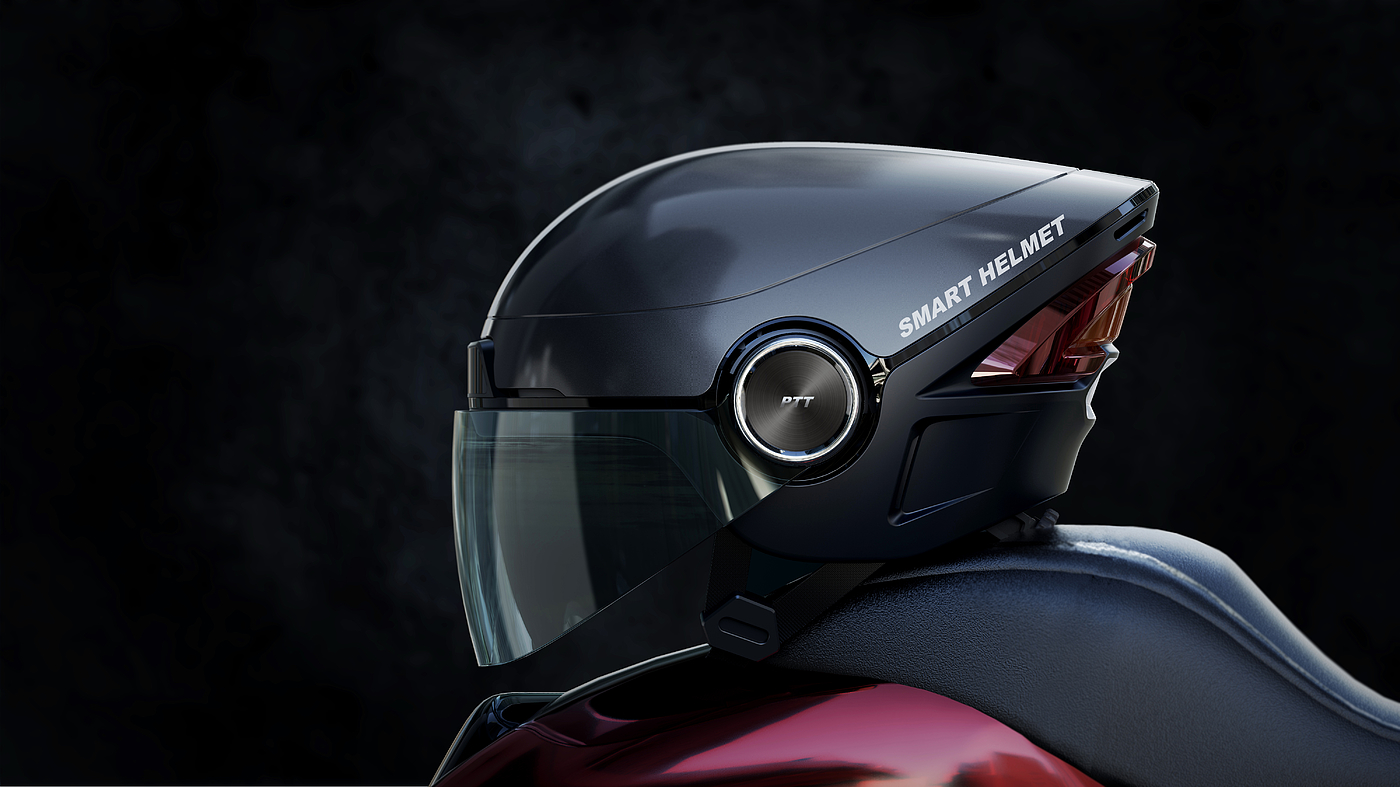 Intelligent riding helmet-humpback whale industrial design，