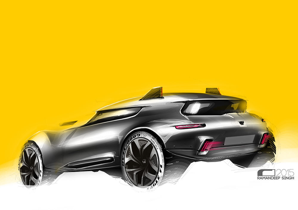 Sketch Wall，automobile，industrial design，Hand drawn，