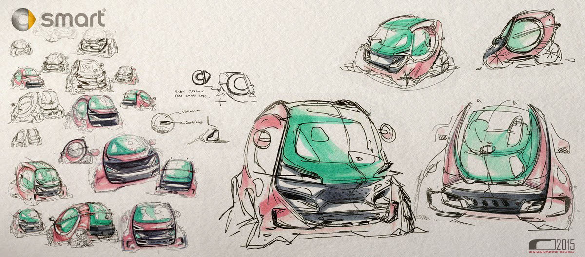 Sketch Wall，automobile，industrial design，Hand drawn，