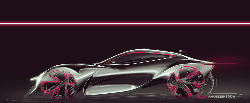 Sketch Wall，automobile，industrial design，Hand drawn，