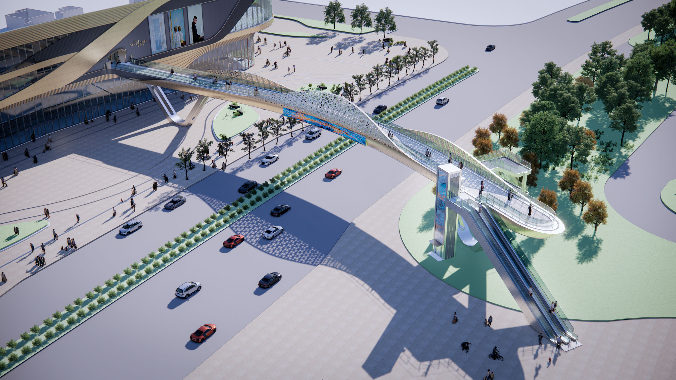 Professional concept，Architectural concept，Footbridge，