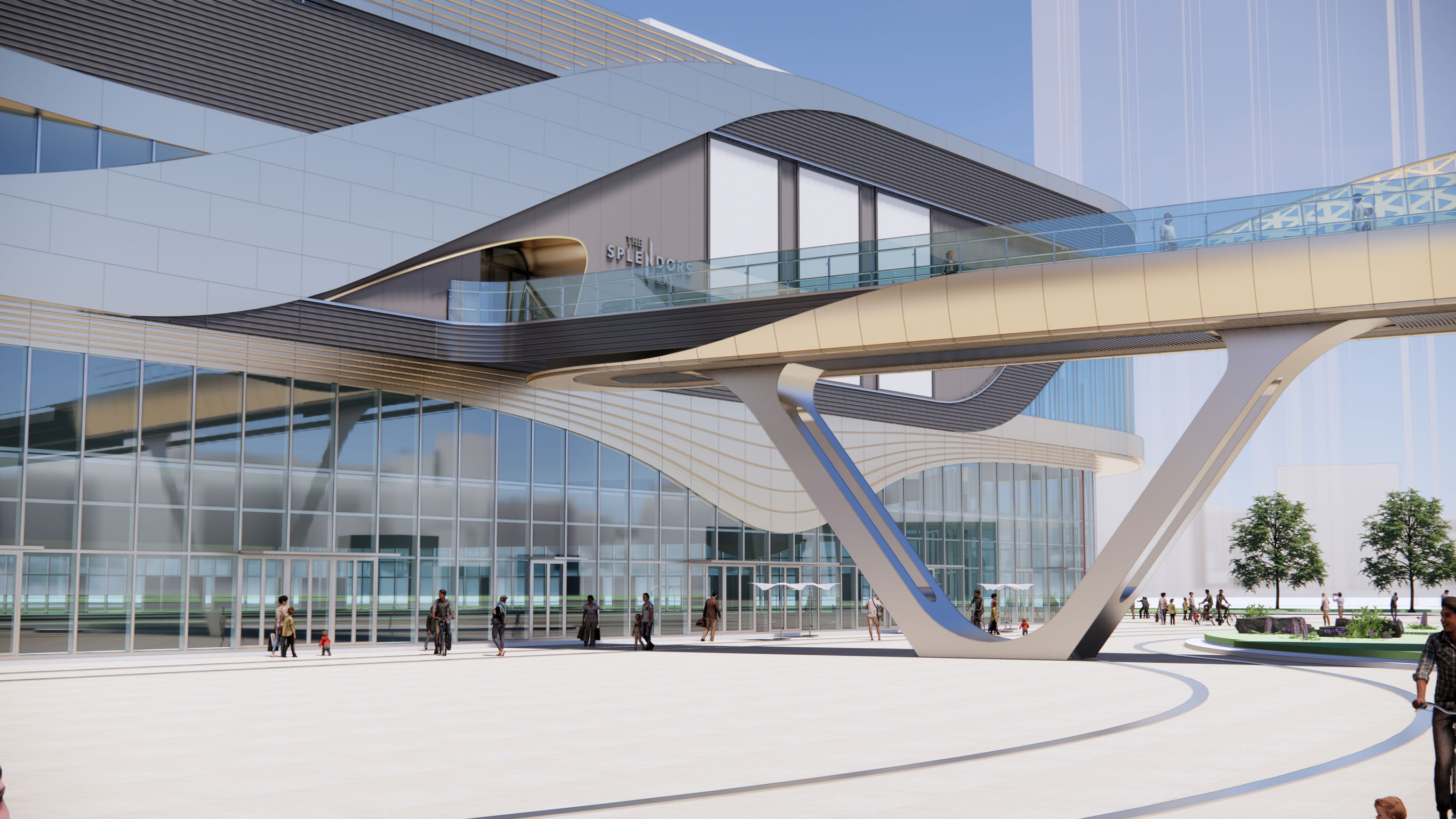 Professional concept，Architectural concept，Footbridge，