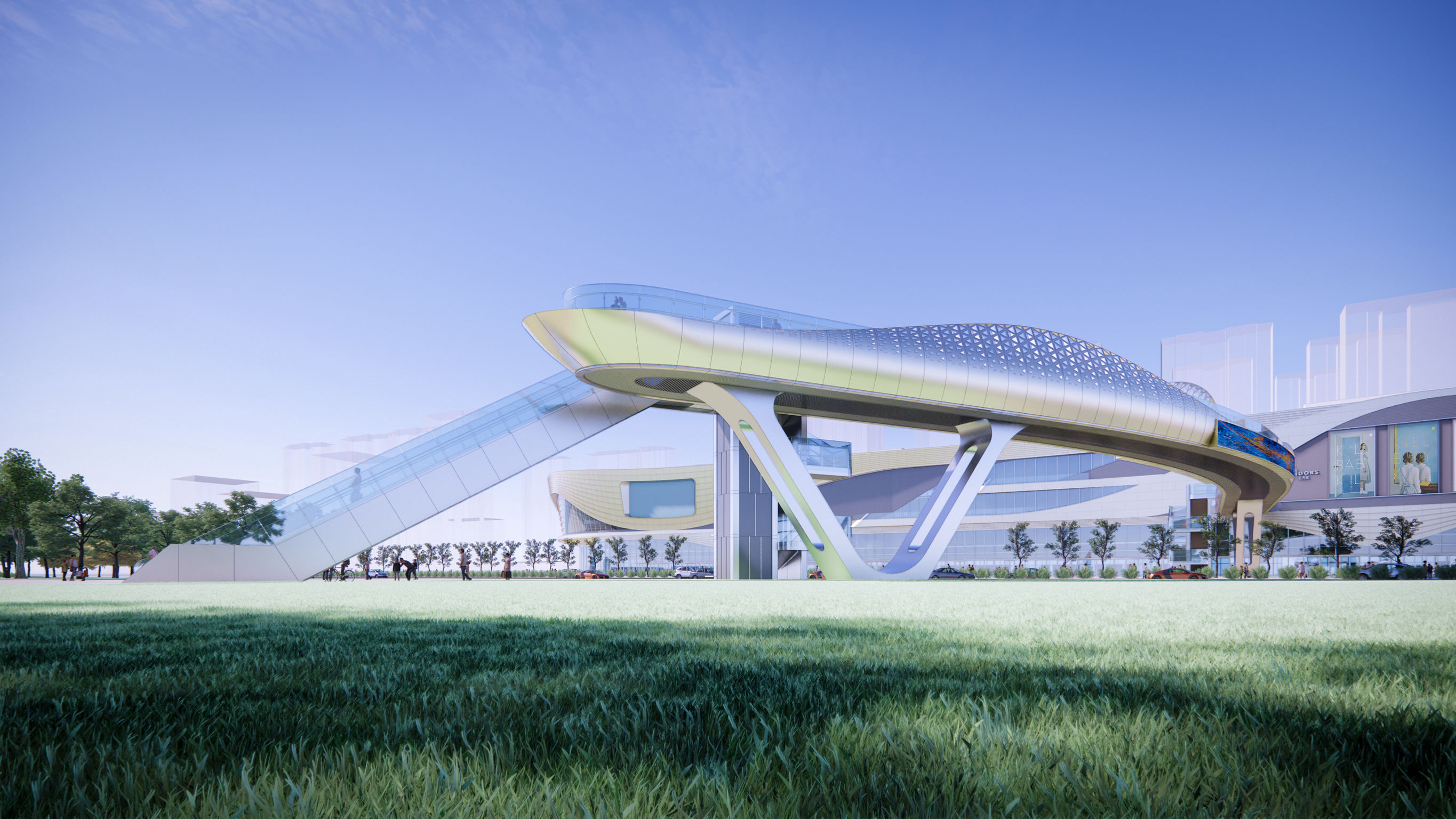 Professional concept，Architectural concept，Footbridge，