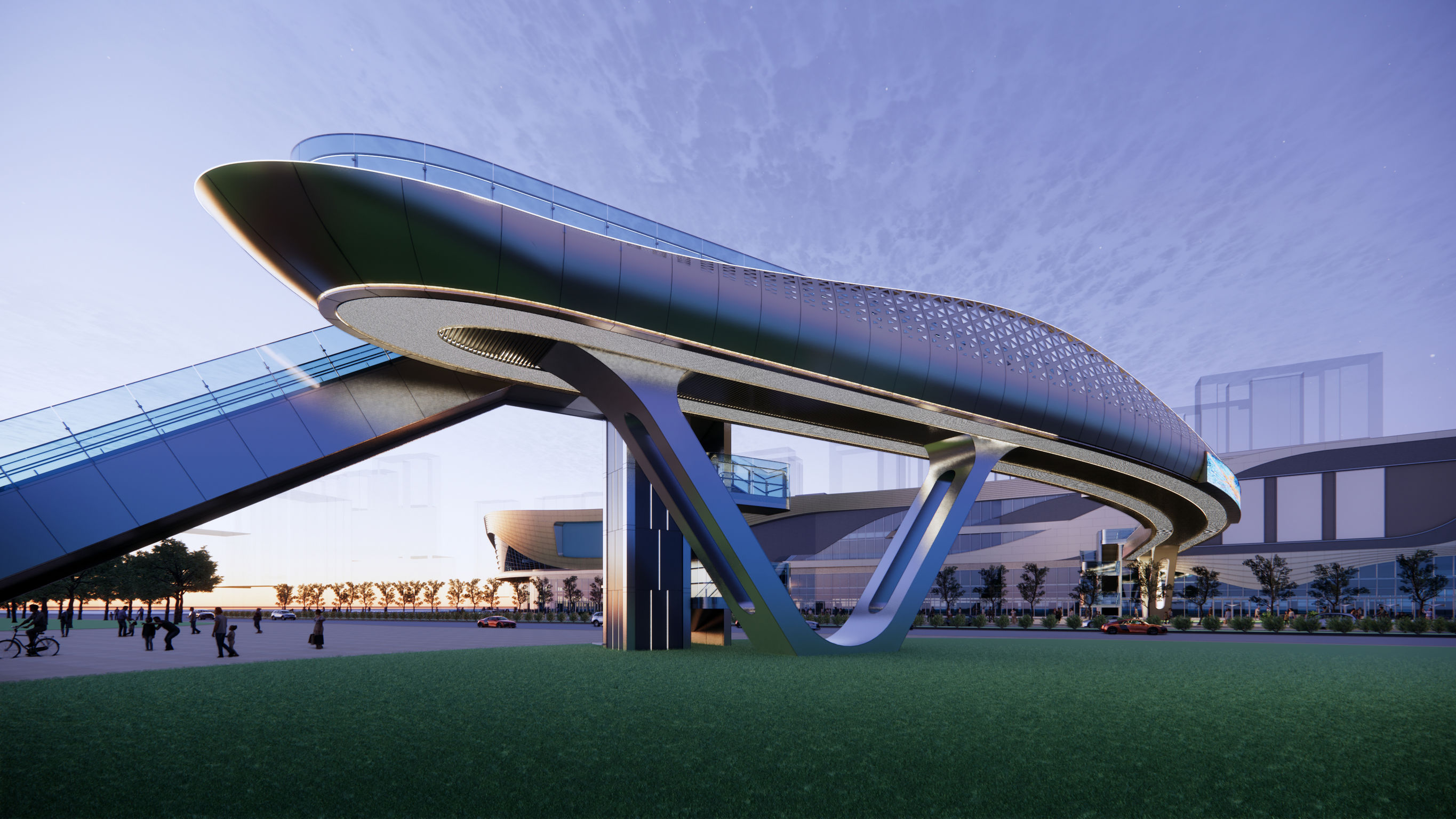 Professional concept，Architectural concept，Footbridge，