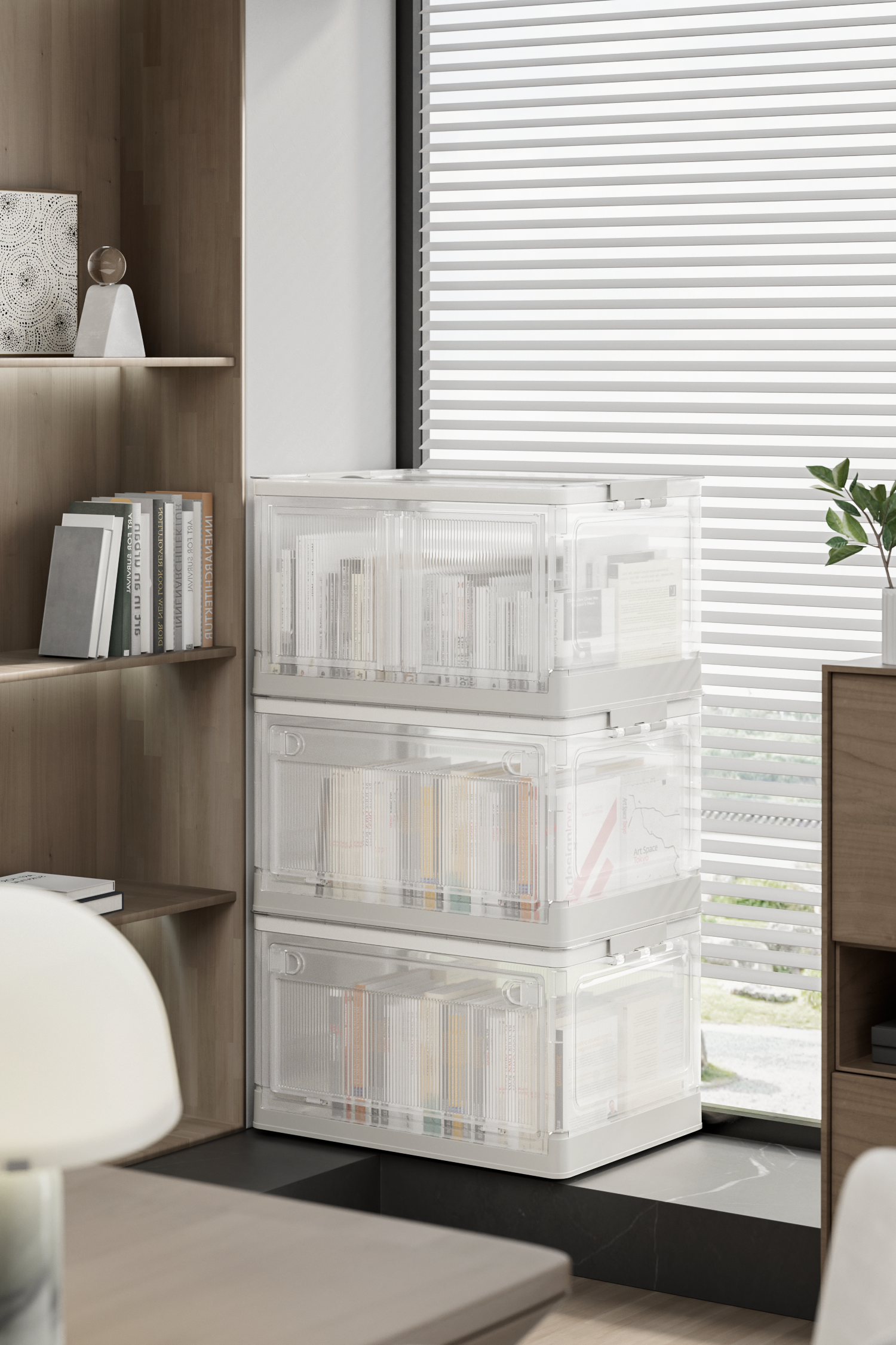 Folding storage box，Storage box，industrial design，product design，Qingmei Institute，QIQIMI Kiss US，