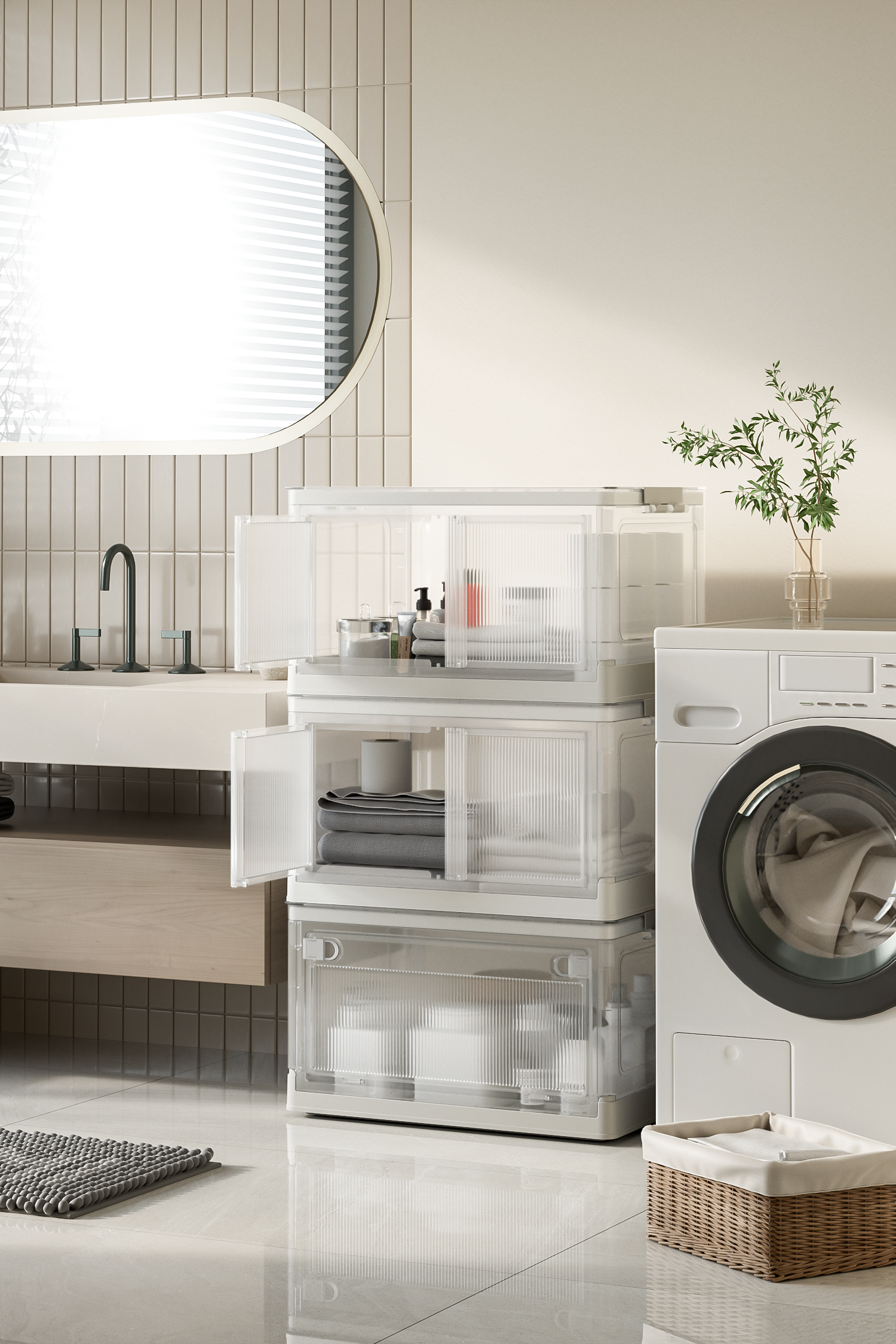 Folding storage box，Storage box，industrial design，product design，Qingmei Institute，QIQIMI Kiss US，