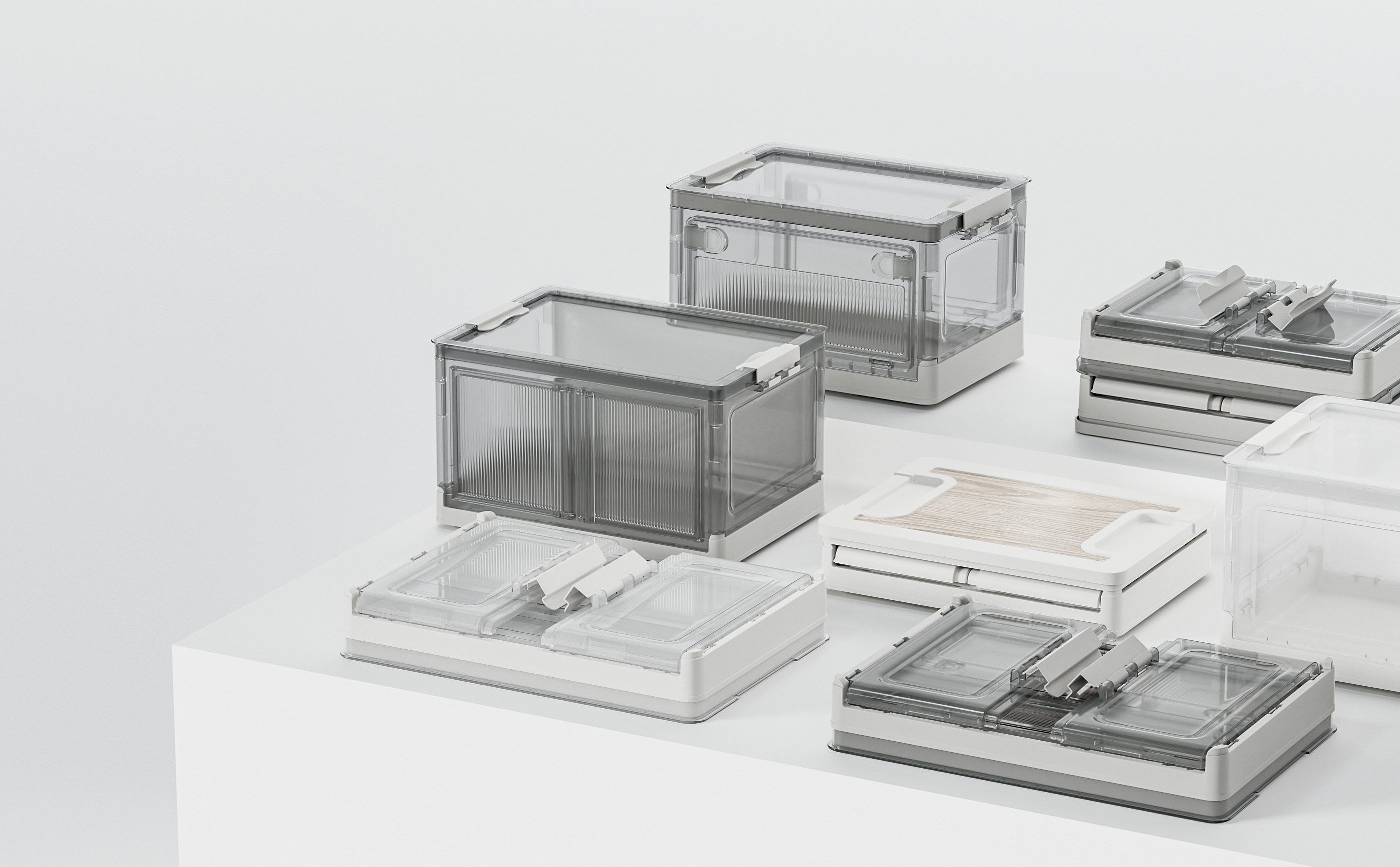 Folding storage box，Storage box，industrial design，product design，Qingmei Institute，QIQIMI Kiss US，