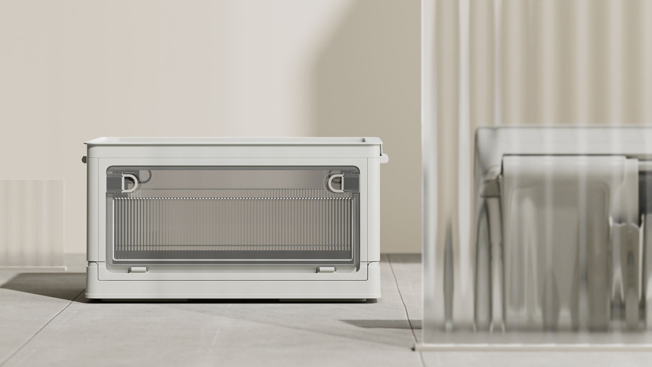 Folding storage box，Storage box，industrial design，product design，Qingmei Institute，QIQIMI Kiss US，