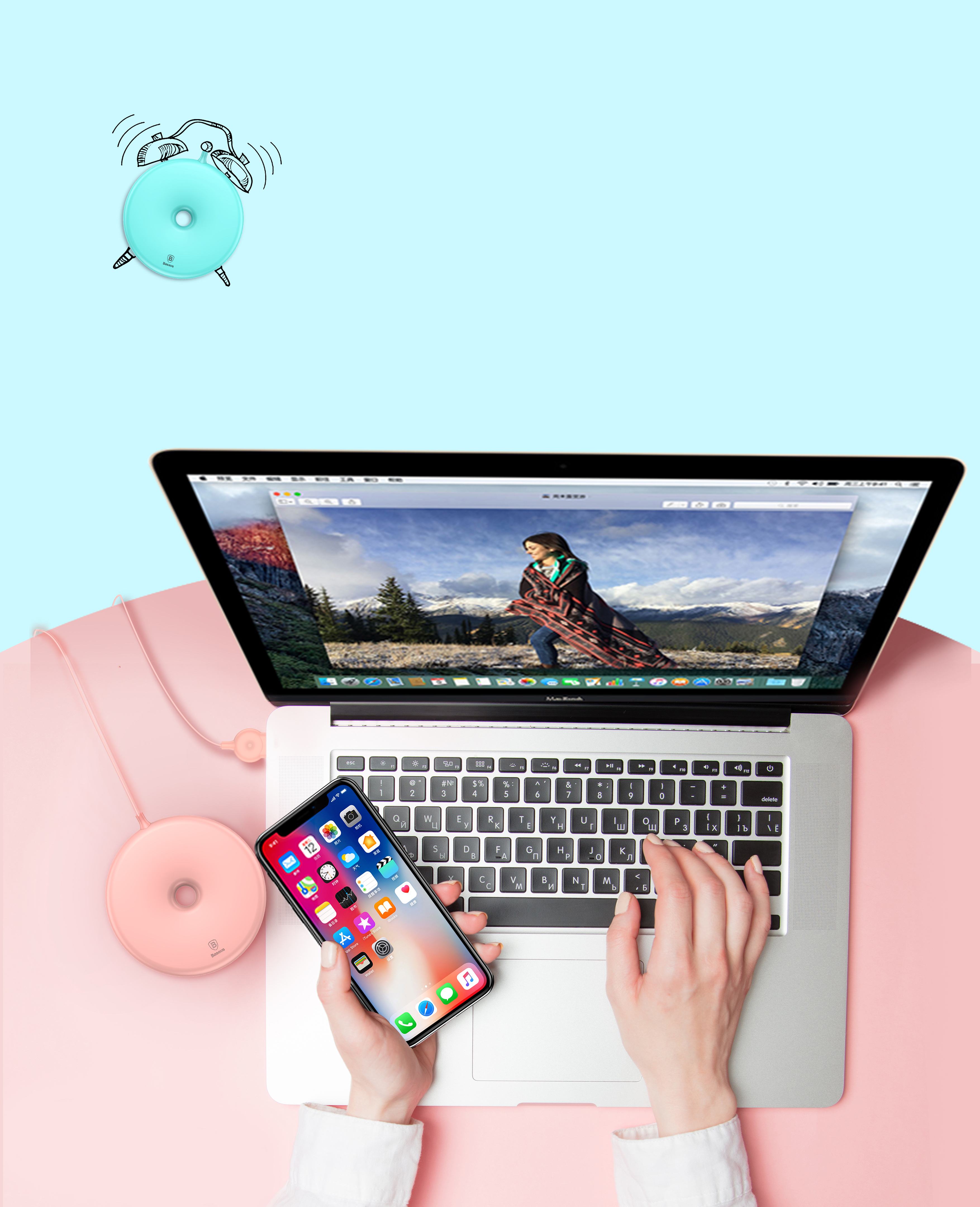 Wireless charging，electronic product，lovely，