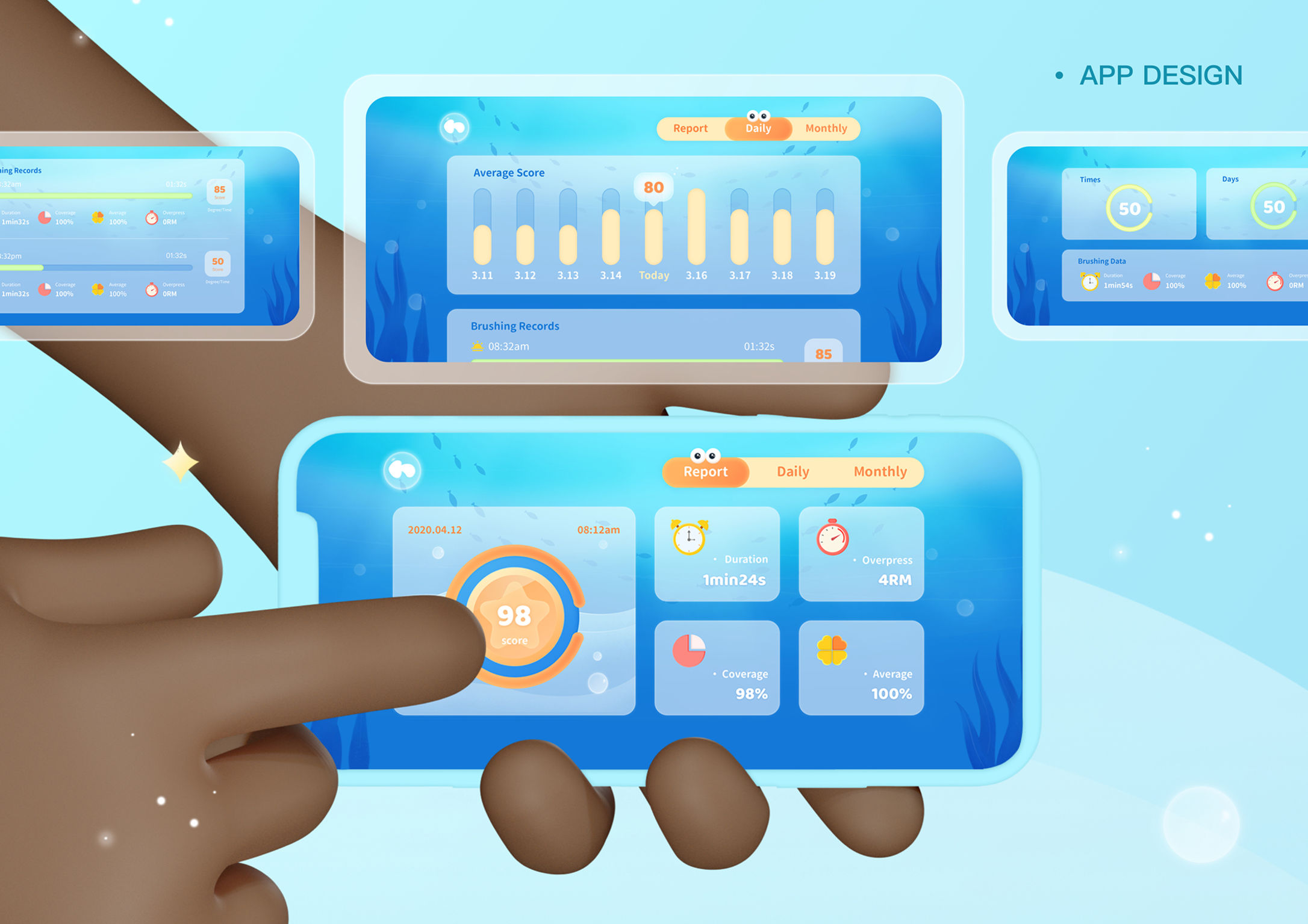 User interface (UI)，Digital media interface，Application of Oral Care for Children，