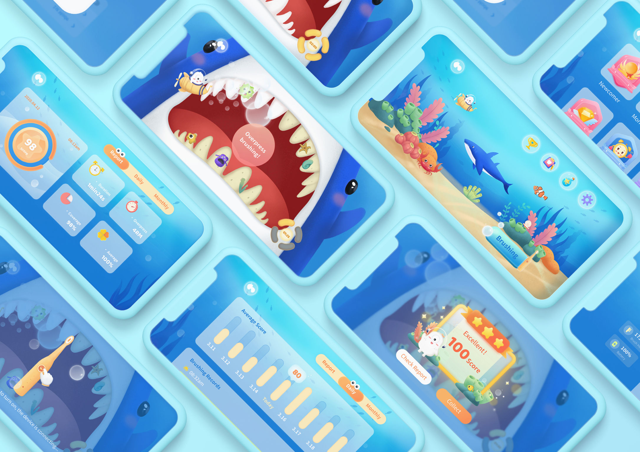 User interface (UI)，Digital media interface，Application of Oral Care for Children，