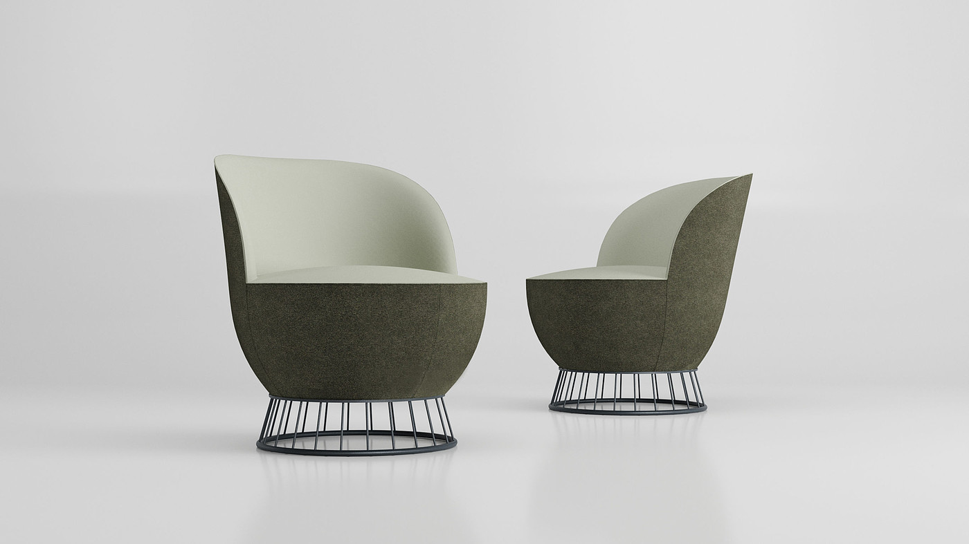 product design，Furniture/Home Decoration，Armchair and cushion stool series，