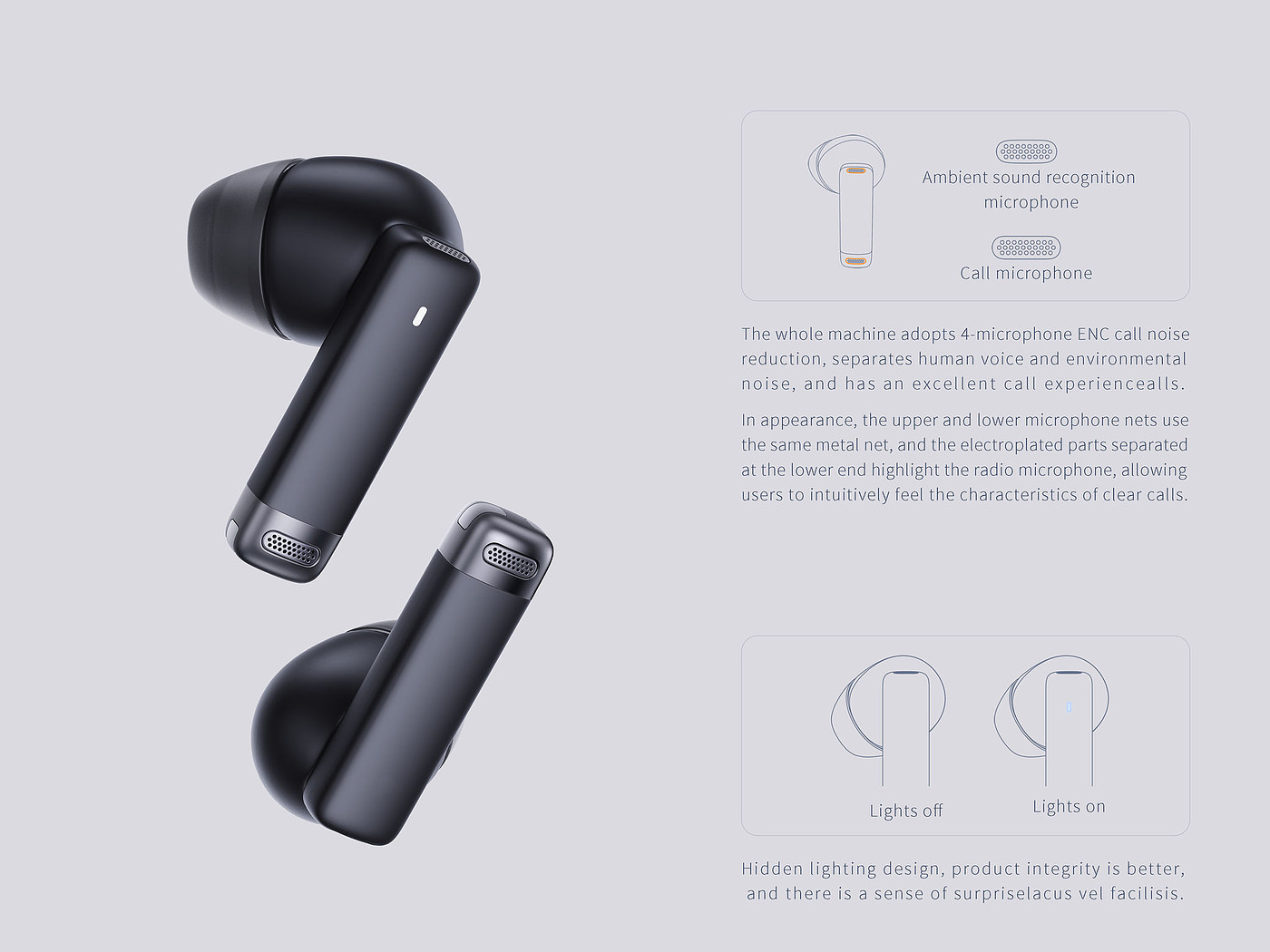 product design，hi-fi equipment，Wireless earplugs，