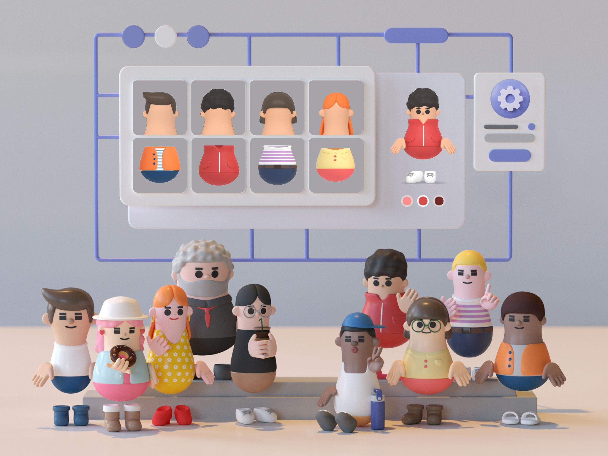 Professional concept，Service design concept，VR social platform，