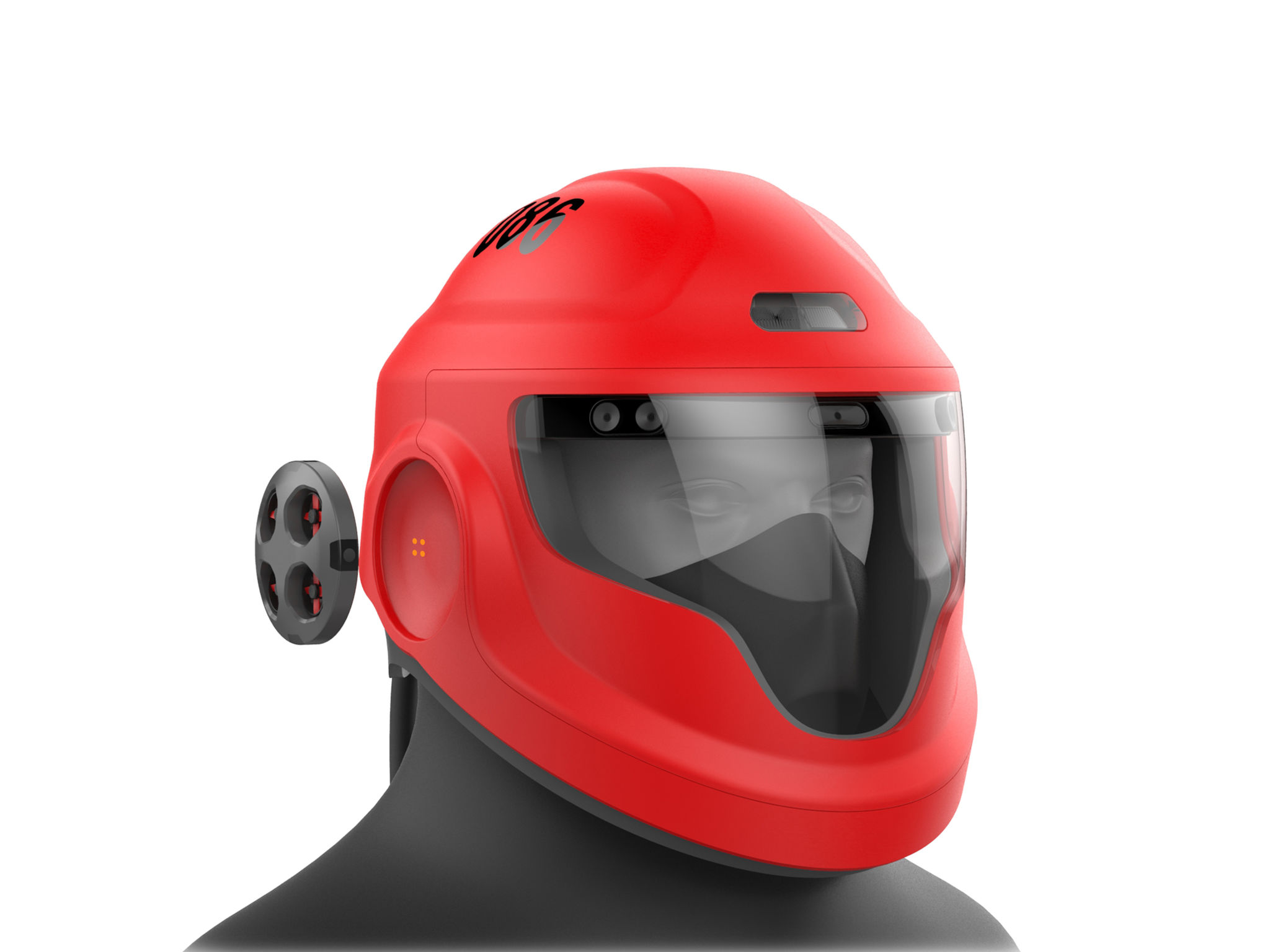 Professional concept，Product concept，UAV fire helmet，