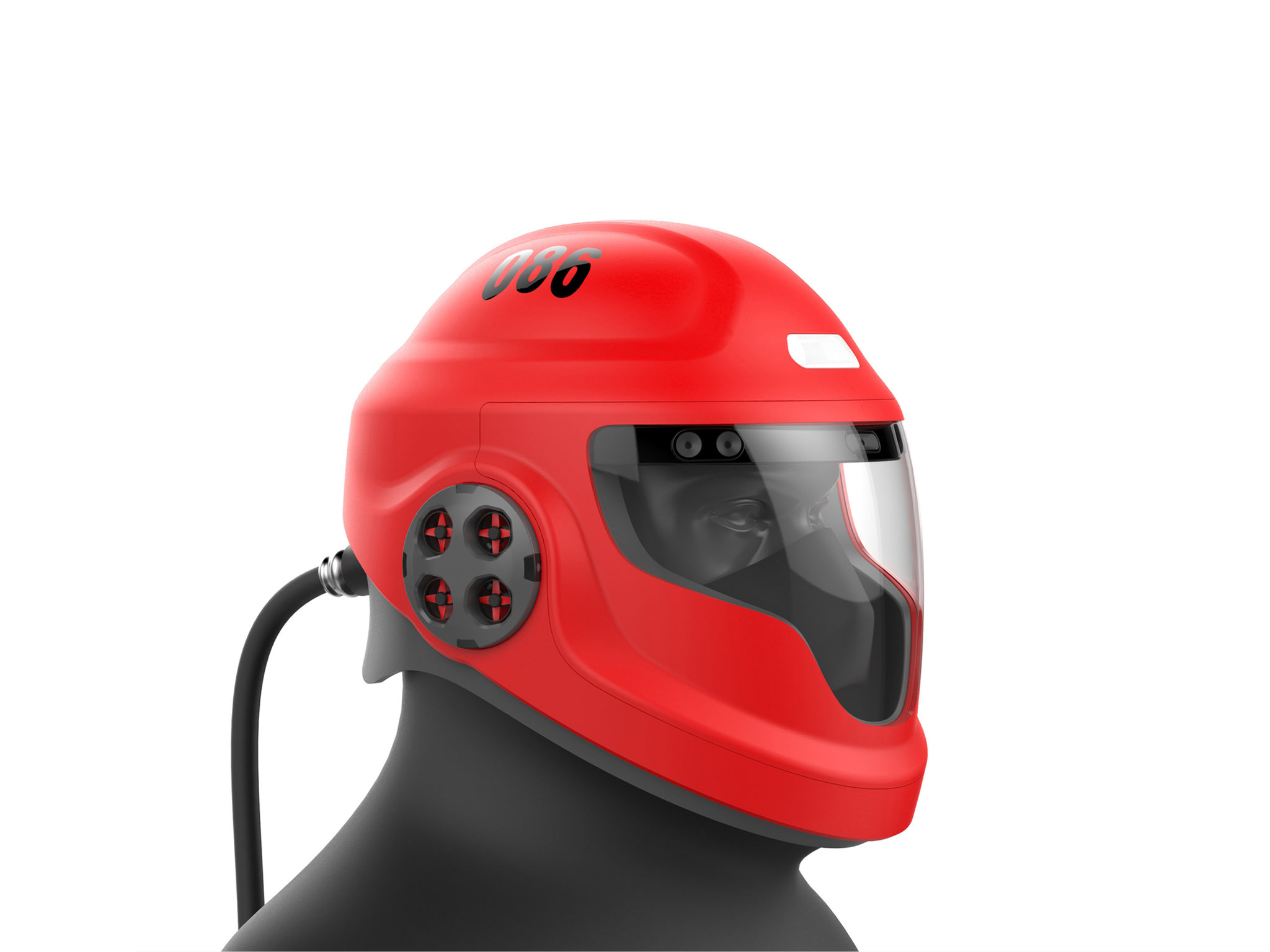 Professional concept，Product concept，UAV fire helmet，