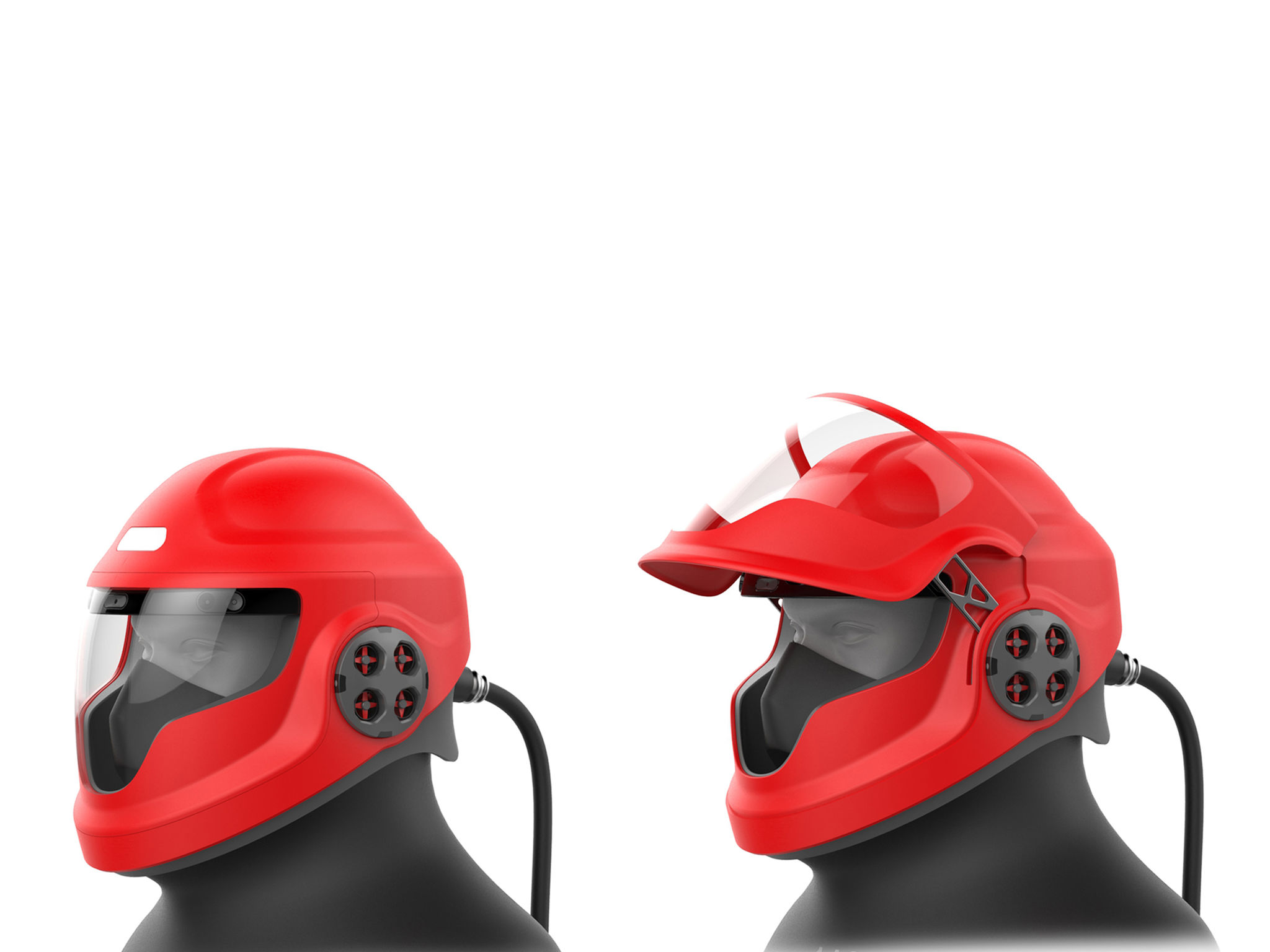 Professional concept，Product concept，UAV fire helmet，