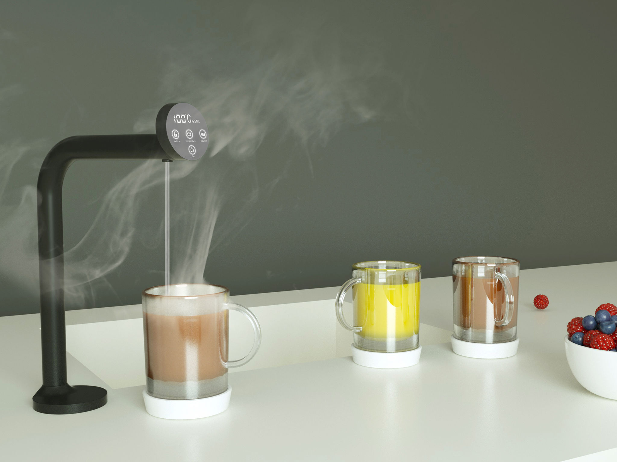 product design，kitchen，Hot water faucet，