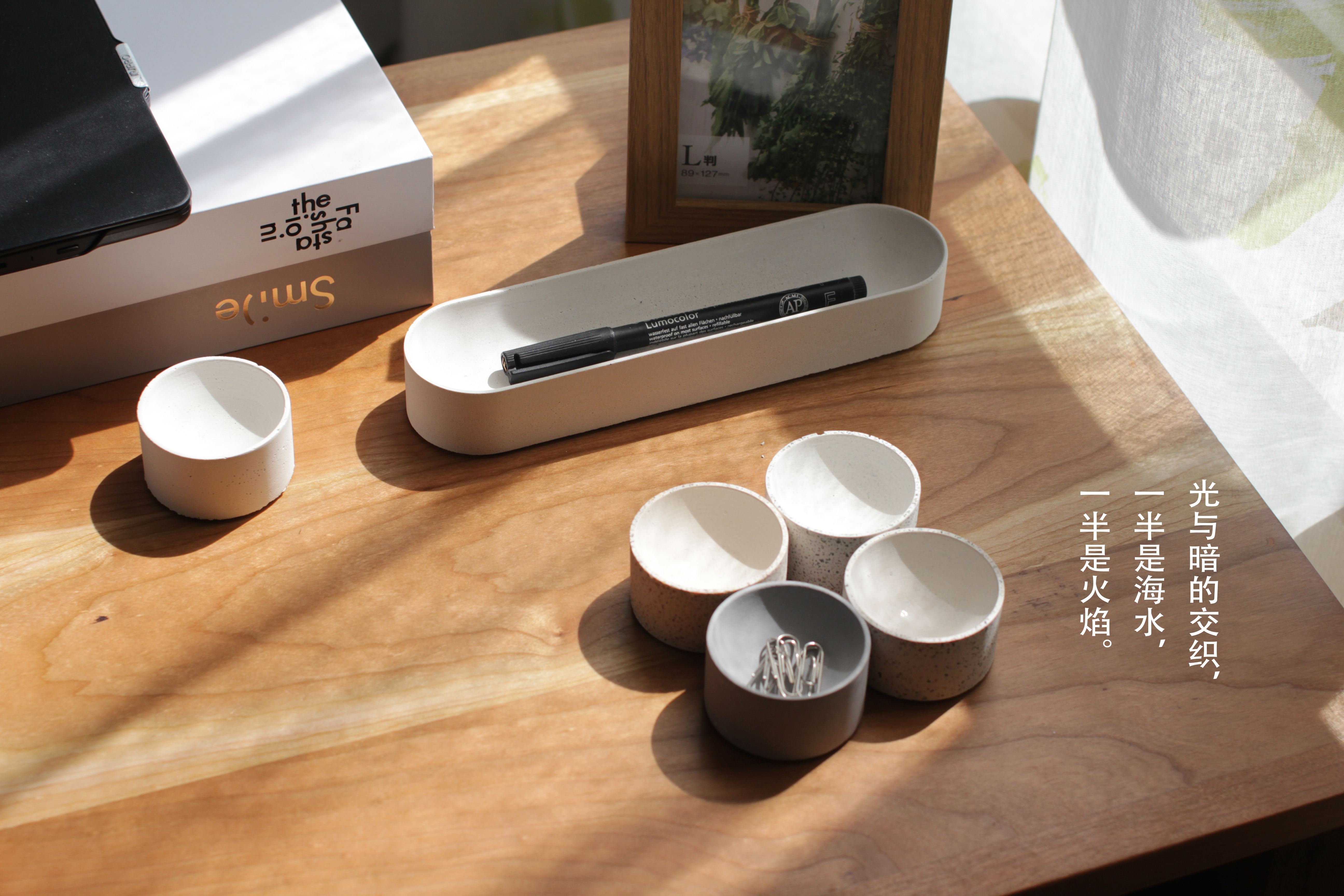 First cow，Clear cement，Pencil case，concrete，original，Pure handmade，