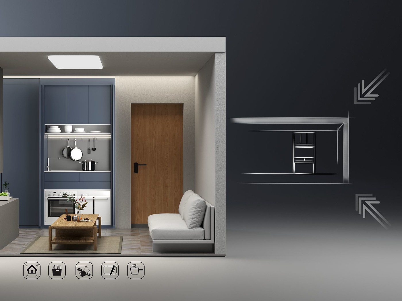 product design，kitchen，Mini Kitchen，