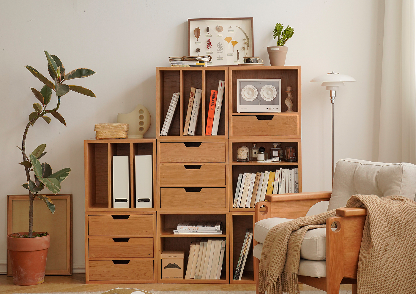 组合柜，家具设计，实木家具，书柜，组合书柜，模块家具，产品设计，