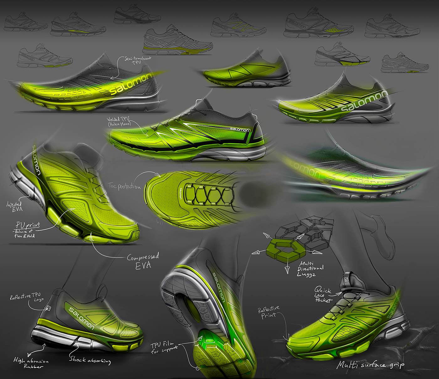 Hand drawn，product design，plane，automobile，shoes，