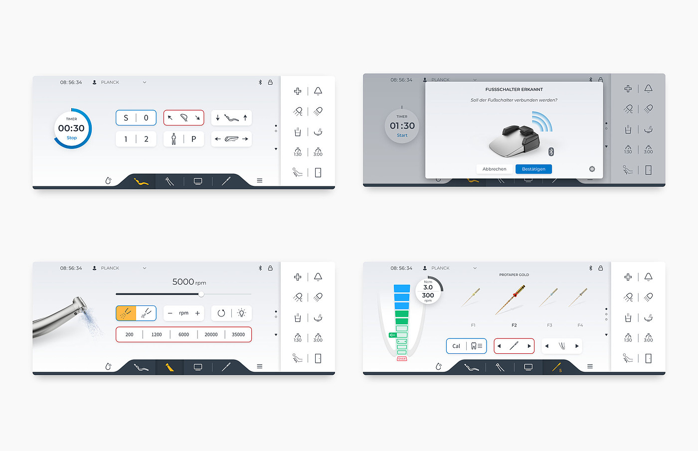 用户界面（UI），产品界面，牙科治疗中心，