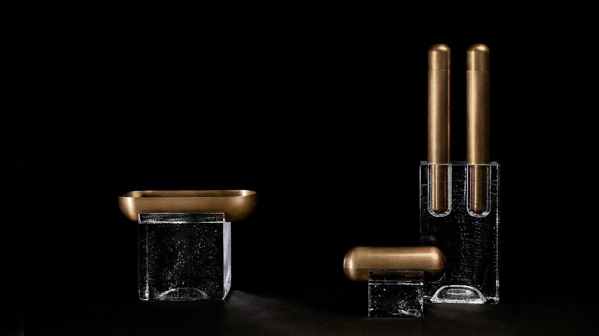 存储，黄铜，熔融的瑞典钡晶体，变形石墨模子，Block，
