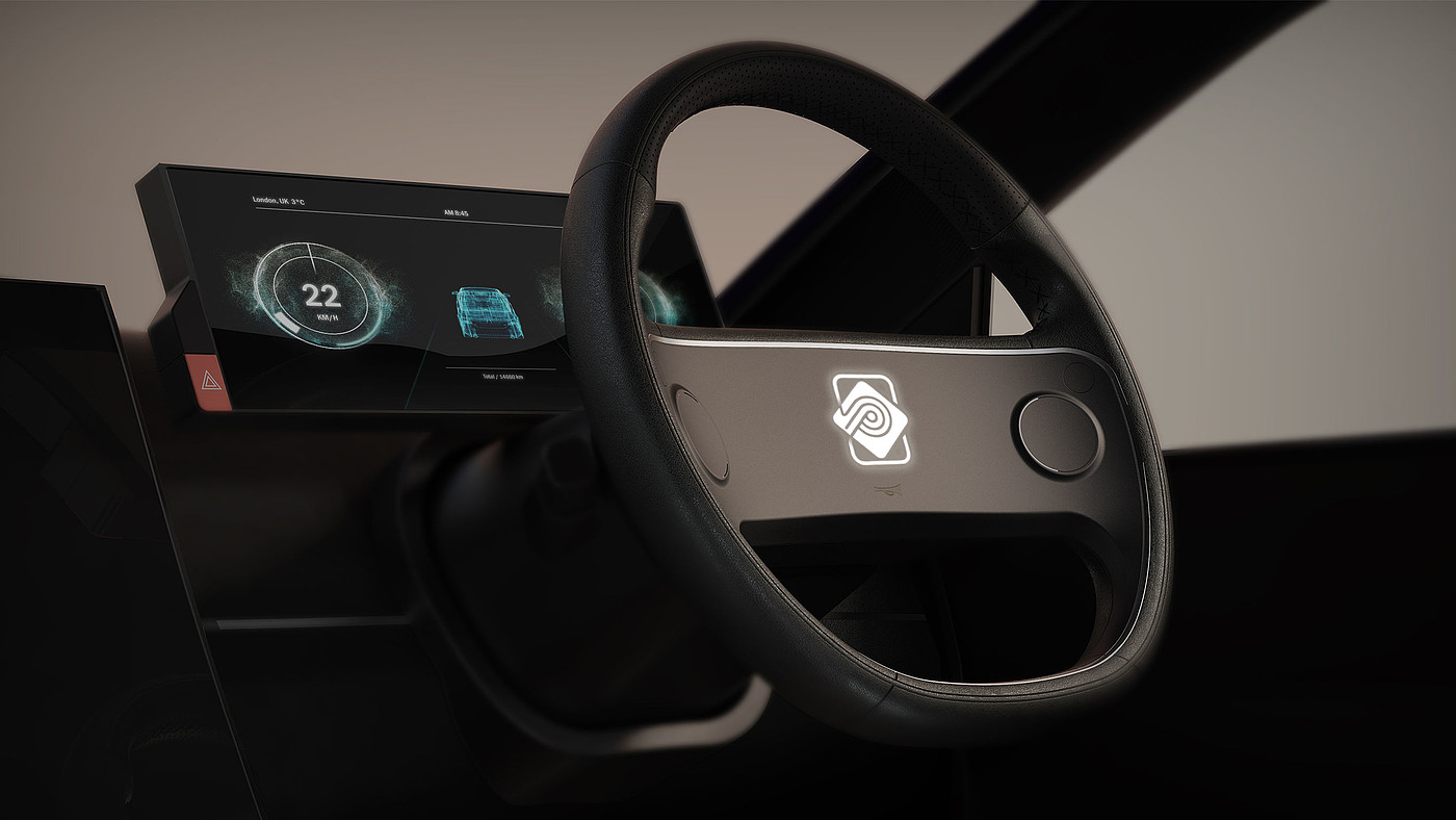 Professional concept，Product concept，Recyclable steering wheel，