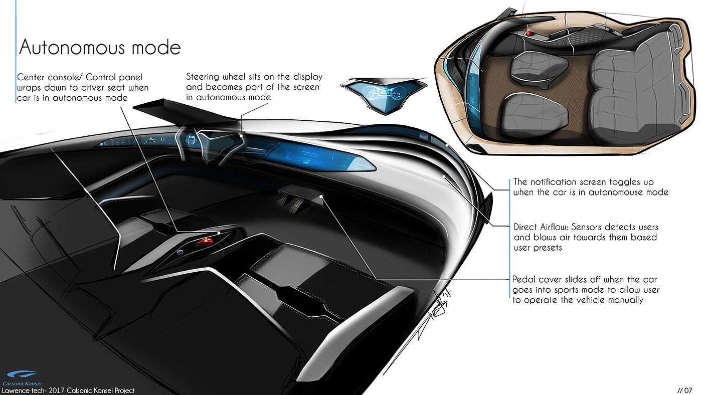 Interior，automobile，conceptual design，