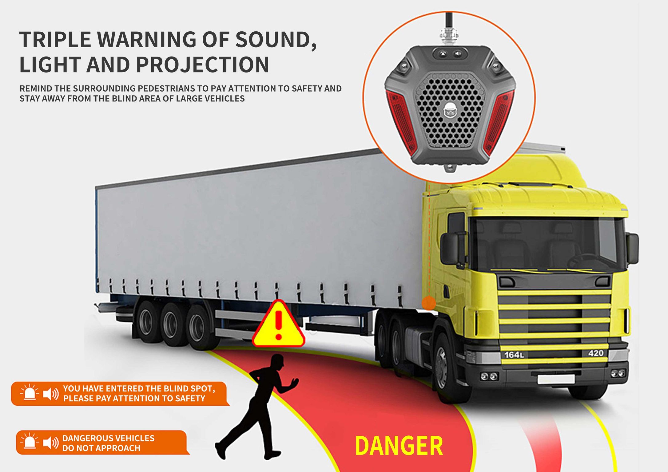 product design，Automobile/transportation，Truck blind spot alarm，