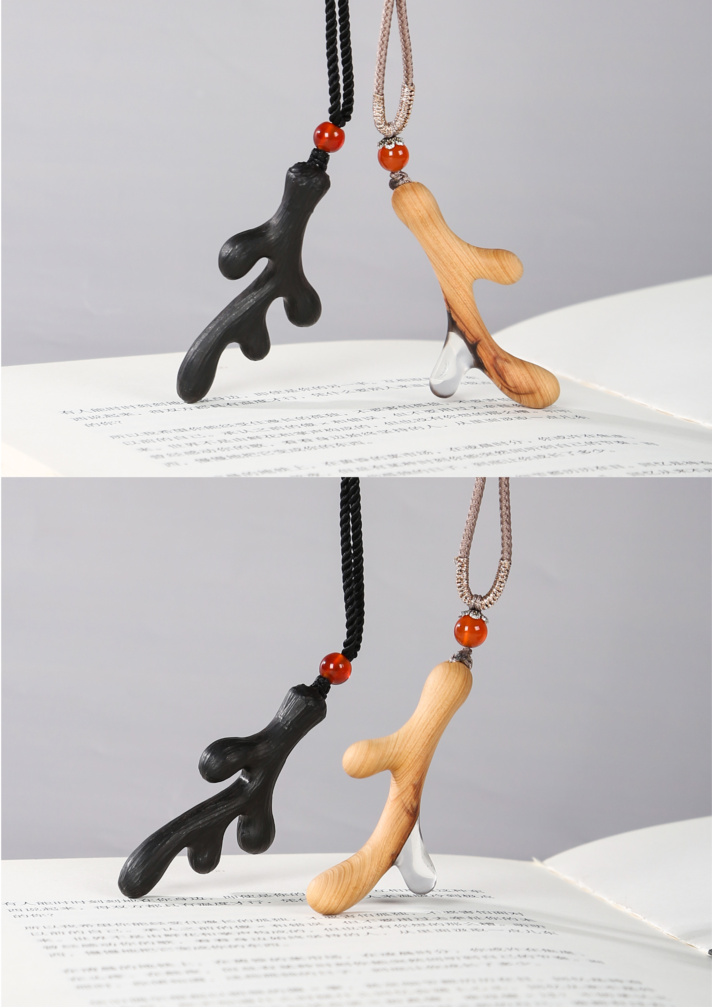 Hand-made by Yun Jing，Log pendant，lovers，Resin · Thuja · Ziguang Sandalwood，Cultural creation，Two steamed buns，Handmade woodwork，