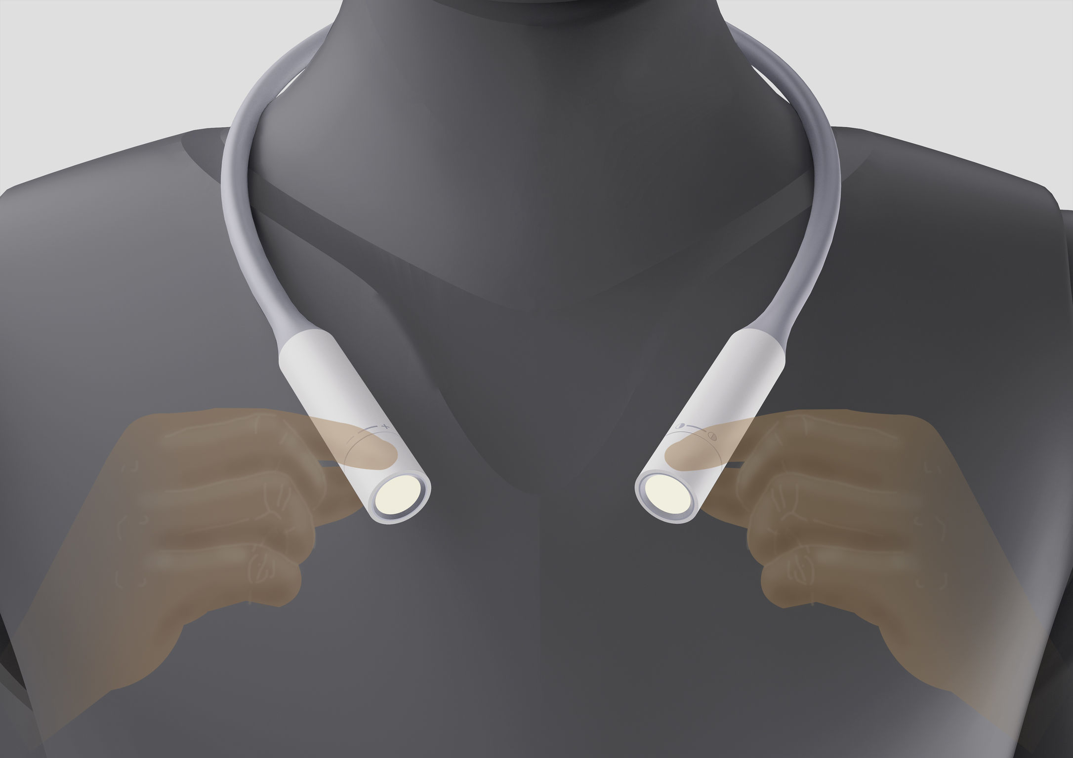 product design，lighting，Neck reading light，