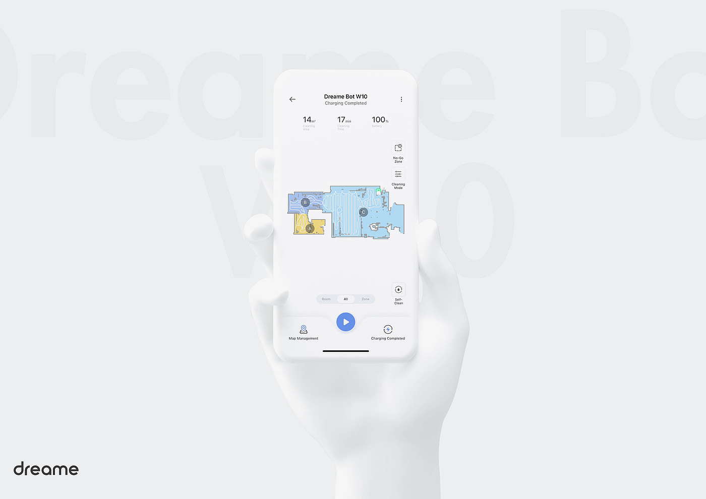 User interface (UI)，Product interface，Robot cleaning device，
